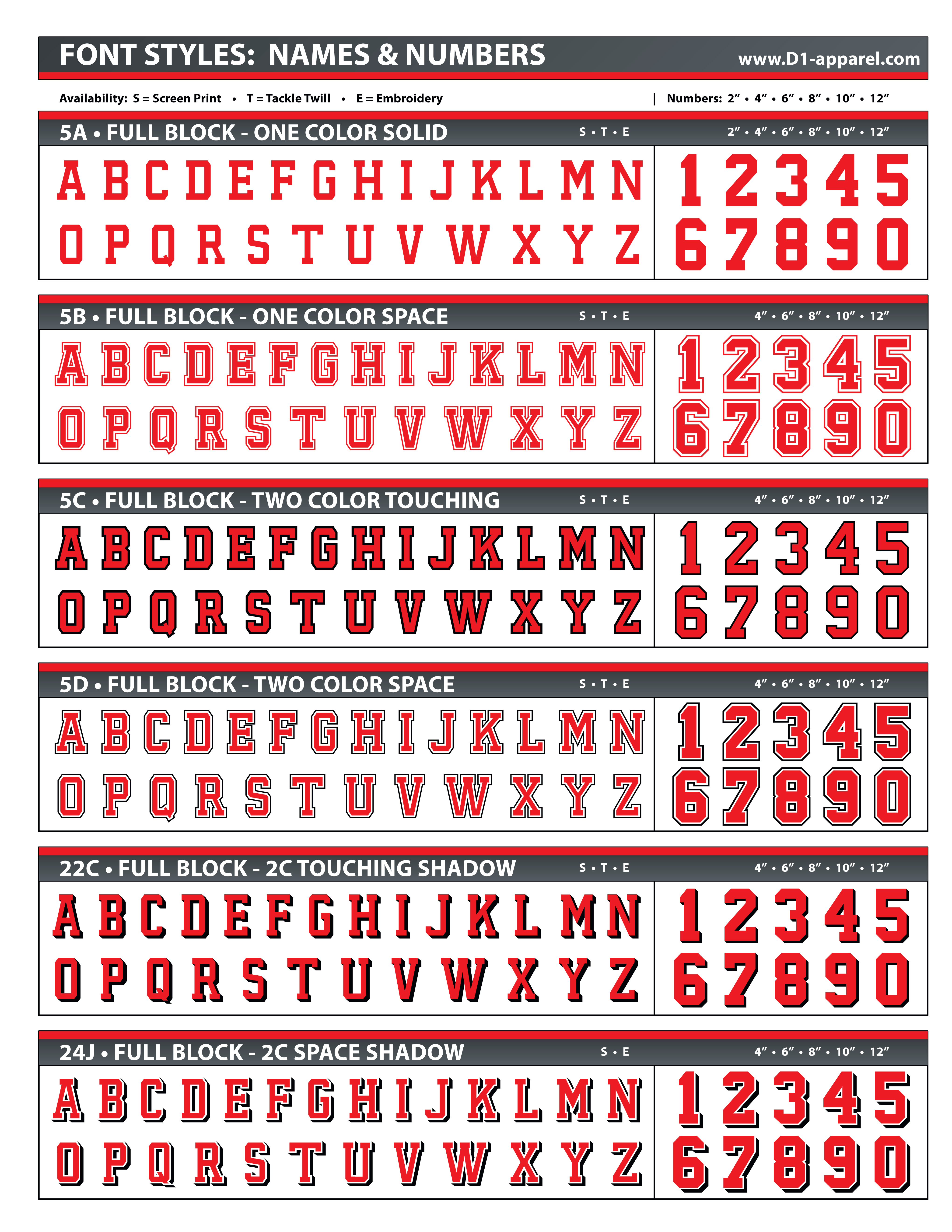 jersey style numbers font